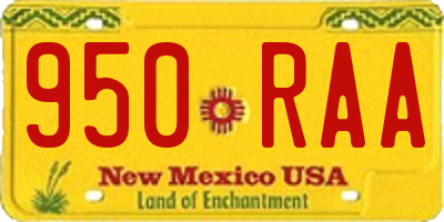 NM license plate 950RAA