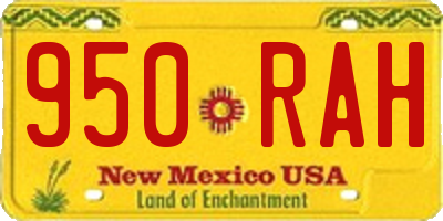 NM license plate 950RAH