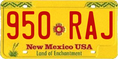 NM license plate 950RAJ