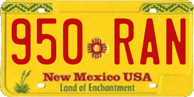 NM license plate 950RAN