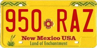 NM license plate 950RAZ