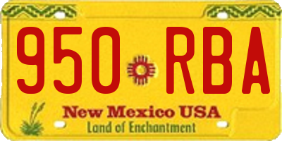 NM license plate 950RBA