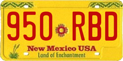 NM license plate 950RBD