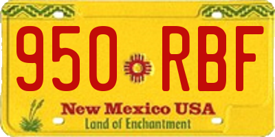 NM license plate 950RBF