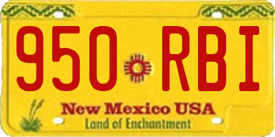 NM license plate 950RBI