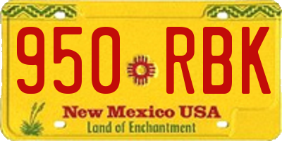 NM license plate 950RBK