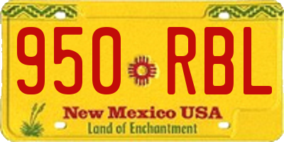 NM license plate 950RBL