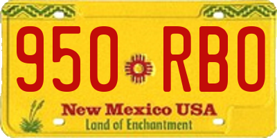 NM license plate 950RBO