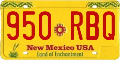 NM license plate 950RBQ