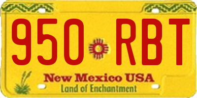 NM license plate 950RBT