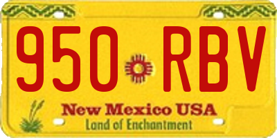 NM license plate 950RBV