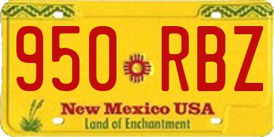 NM license plate 950RBZ