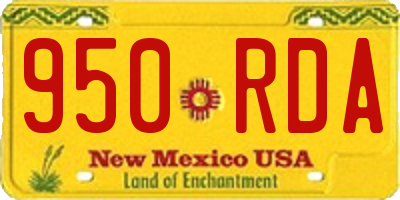 NM license plate 950RDA