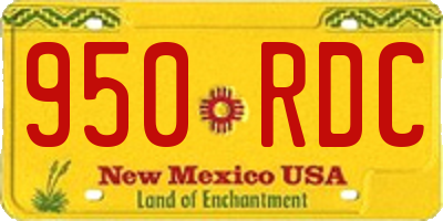 NM license plate 950RDC