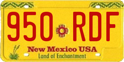 NM license plate 950RDF