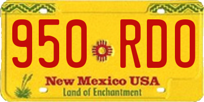 NM license plate 950RDO