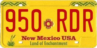 NM license plate 950RDR