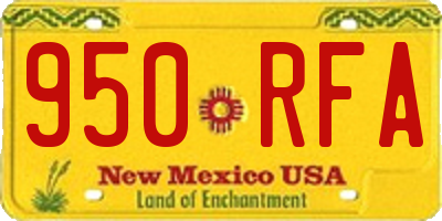 NM license plate 950RFA