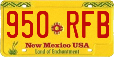 NM license plate 950RFB