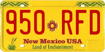 NM license plate 950RFD