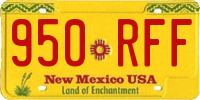 NM license plate 950RFF