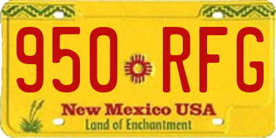 NM license plate 950RFG