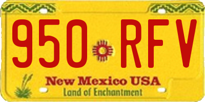 NM license plate 950RFV