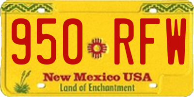 NM license plate 950RFW