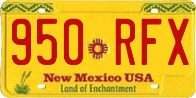 NM license plate 950RFX