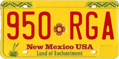 NM license plate 950RGA