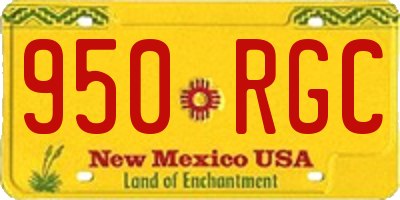 NM license plate 950RGC