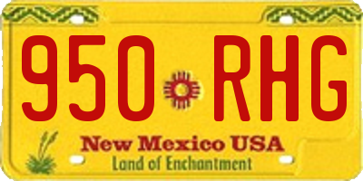 NM license plate 950RHG