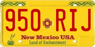 NM license plate 950RIJ
