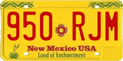NM license plate 950RJM