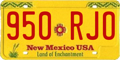 NM license plate 950RJO
