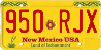 NM license plate 950RJX