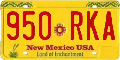 NM license plate 950RKA