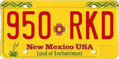 NM license plate 950RKD