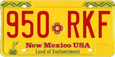 NM license plate 950RKF