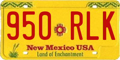 NM license plate 950RLK