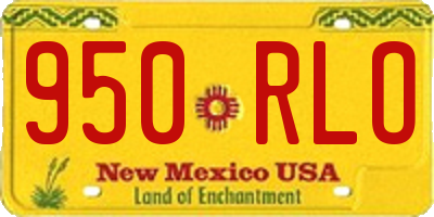 NM license plate 950RLO