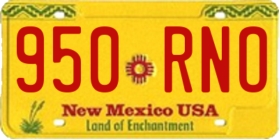 NM license plate 950RNO