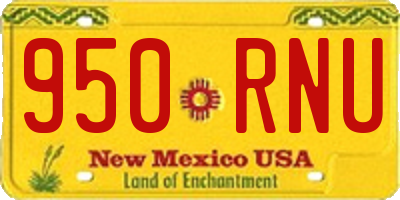 NM license plate 950RNU