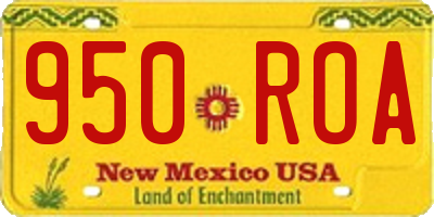NM license plate 950ROA