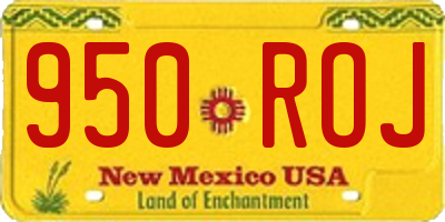 NM license plate 950ROJ