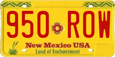 NM license plate 950ROW