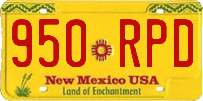 NM license plate 950RPD