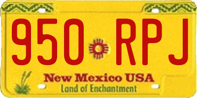 NM license plate 950RPJ