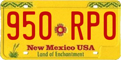 NM license plate 950RPO