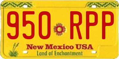 NM license plate 950RPP